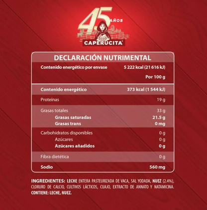 Queso tipo Manchego Caperucita Con Nuez 1.4 kg - .