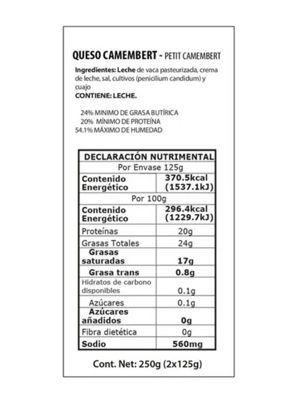 Queso Petit Camembert Ile de France 250 gr - .