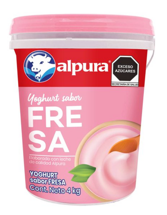 Yoghurt Alpura Sabor Fresa 4 kg - .