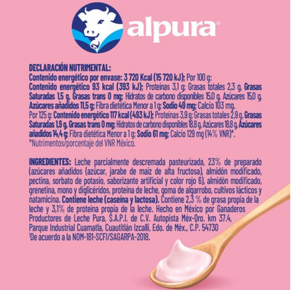Yoghurt Alpura Sabor Fresa 4 kg - .