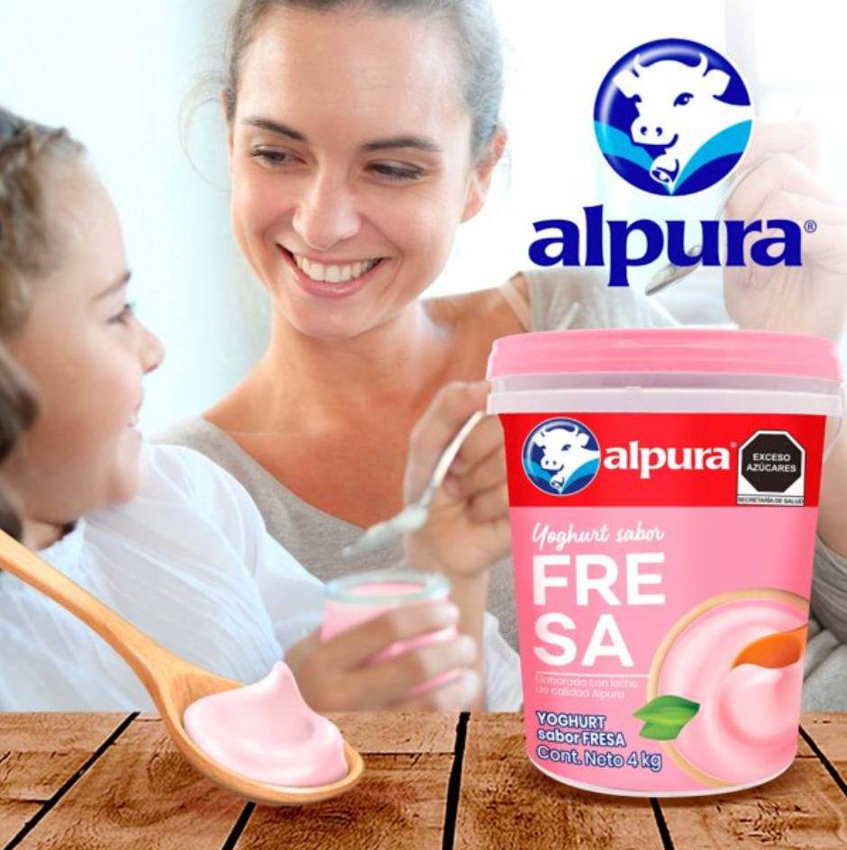Yoghurt Alpura Sabor Fresa 4 kg - .