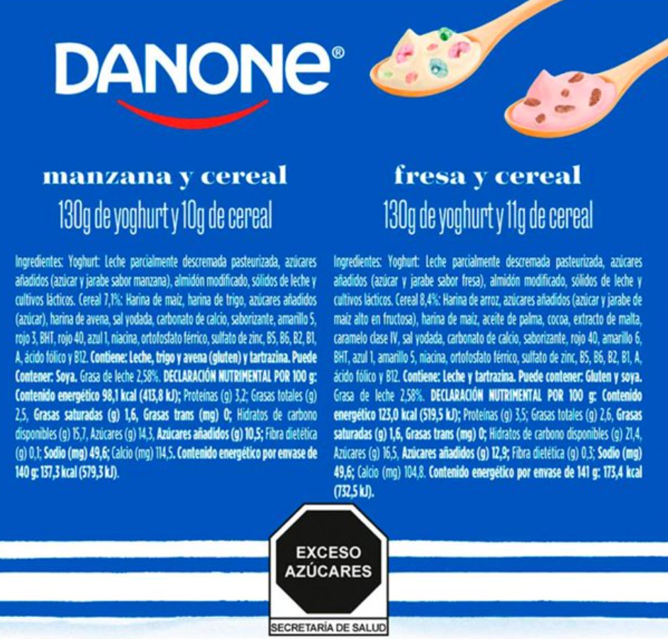 Yogurt con Cereal Danone Mix 10 pzs de 140 g - .