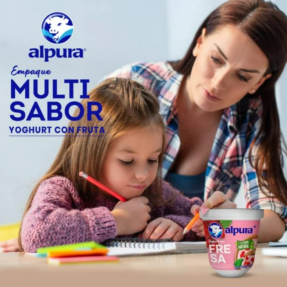 Yoghurt con Fruta Alpura Multisabor 12 pzas de 120 g c/u - .