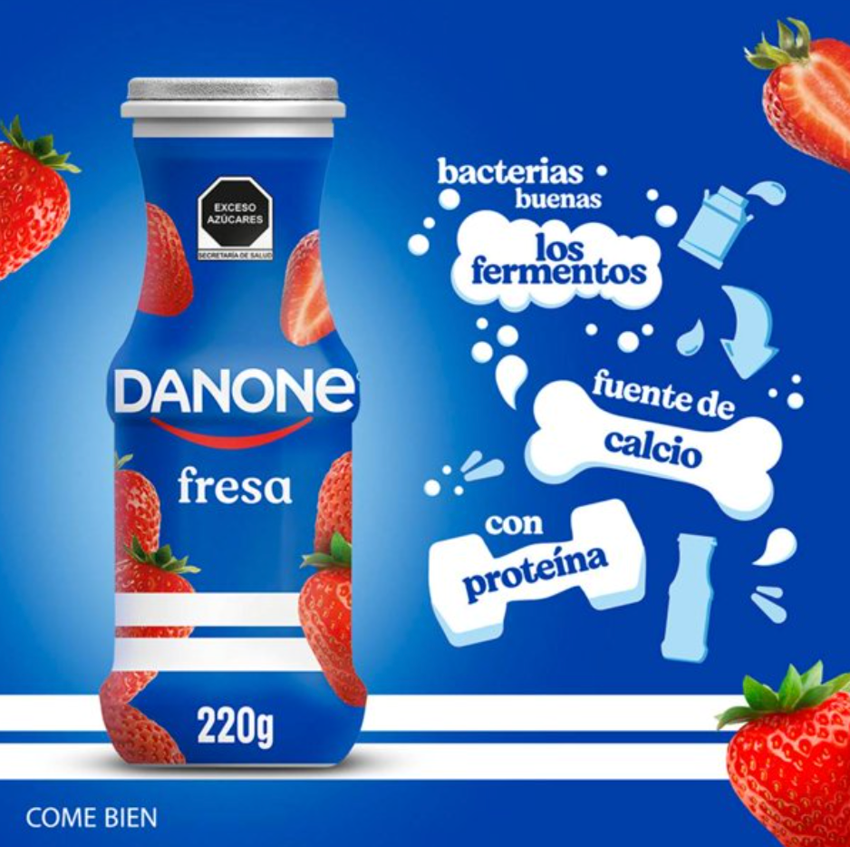 Yoghurt Bebible Danone Fresa y Moras 12 piezas de 220 g - .
