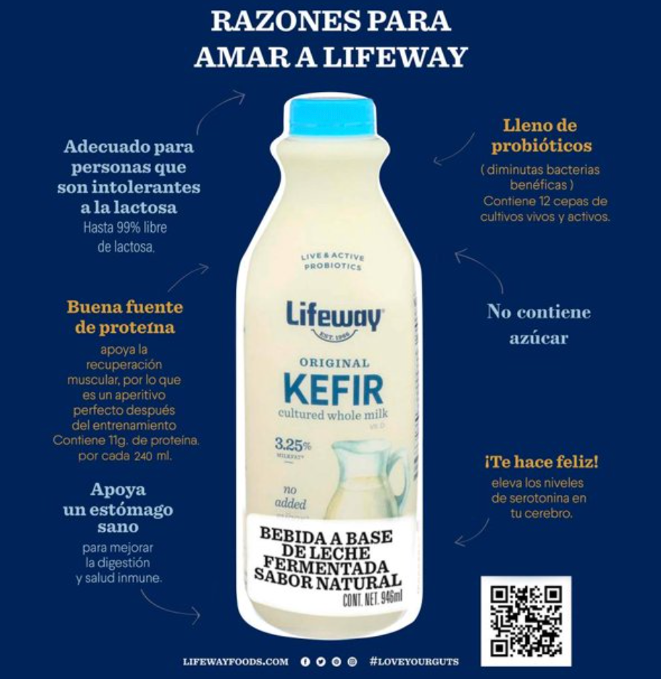Bebida Láctea Fermentada Kefir Natural 2 piezas 946 ml c/u - .