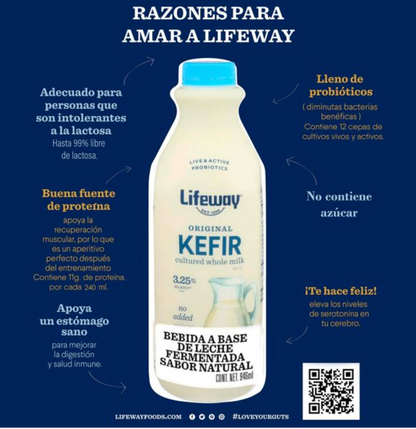 Bebida Láctea Fermentada Kefir Natural 2 piezas 946 ml c/u - .