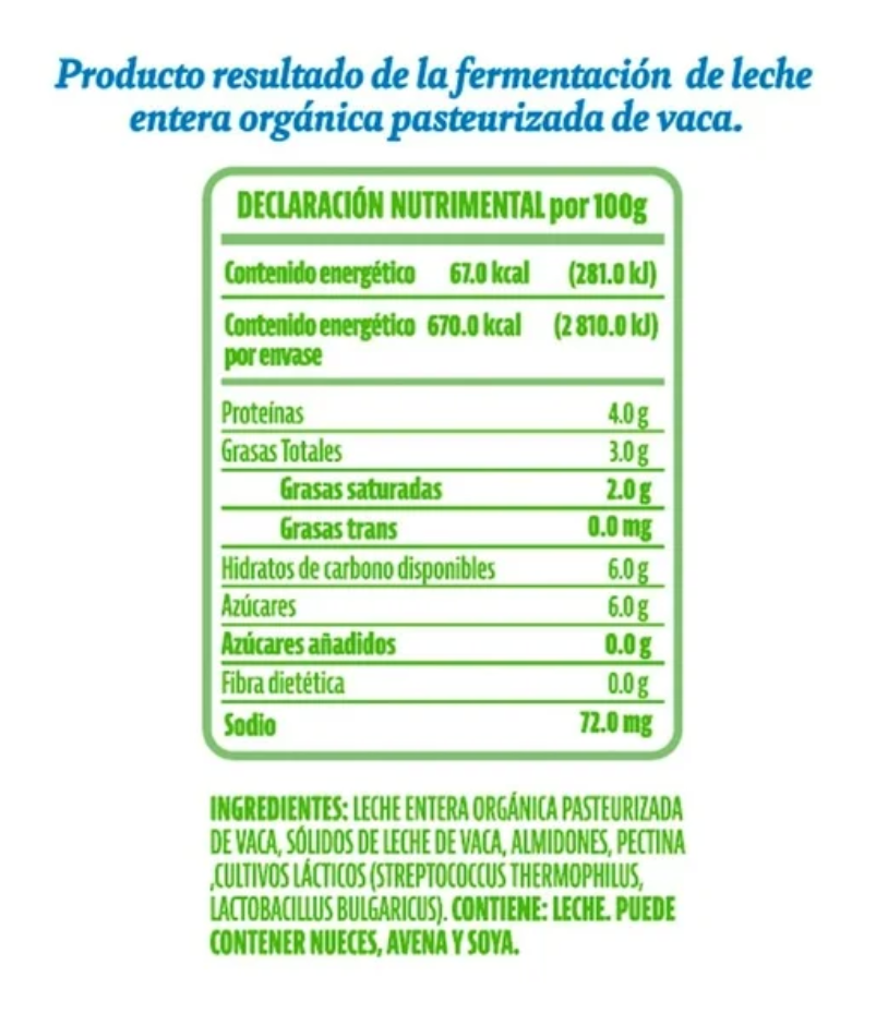 Yoghurt Natural Orgánico Member's Mark 1 kg - .