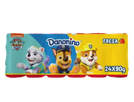 Alimento Lácteo Bebible Danonino Sabor Fresa 24 pzas de 90 g - .