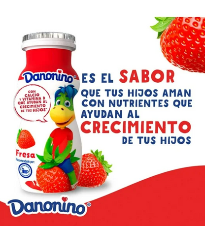 Alimento Lácteo Bebible Danonino Sabor Fresa 24 pzas de 90 g - .