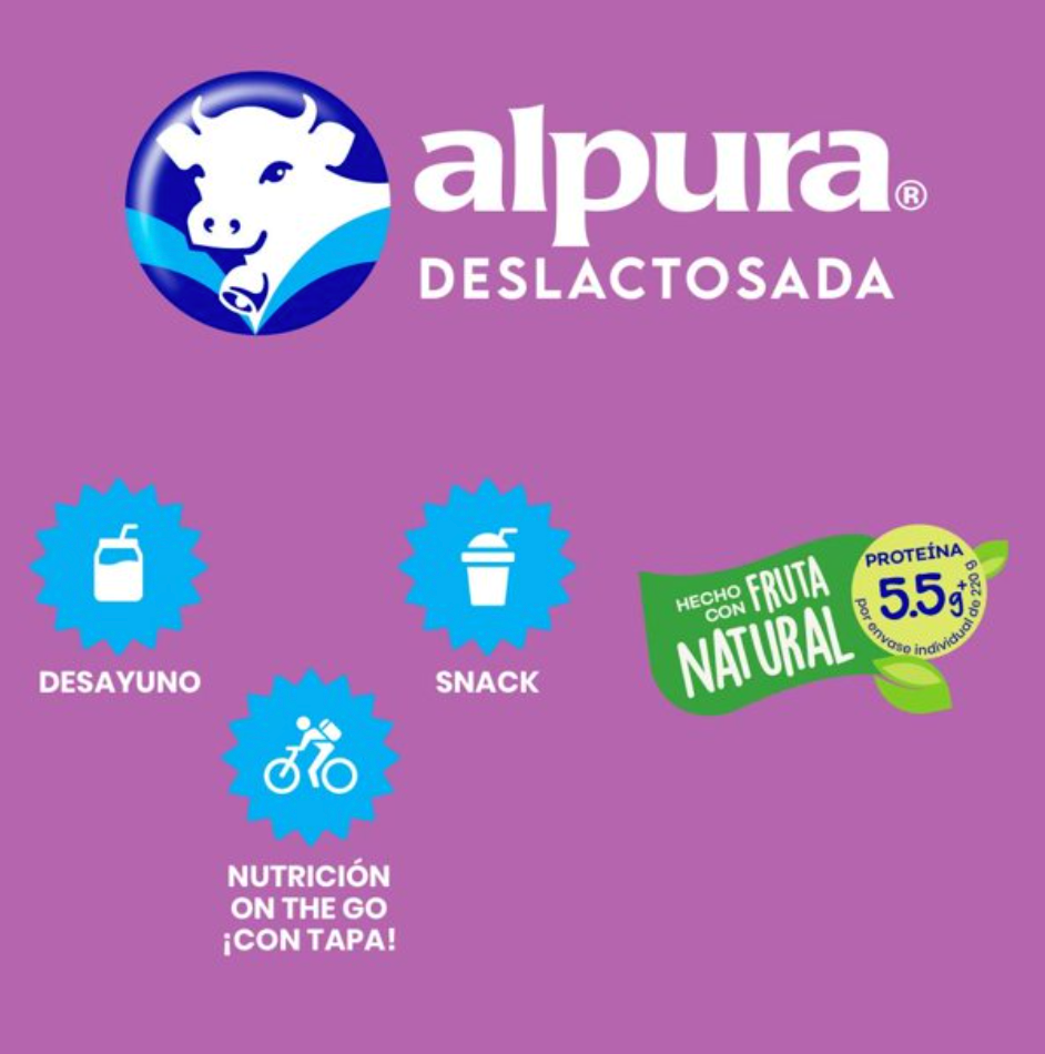 Yoghurt Bebible Deslactosado Alpura Multi Sabor 12 pzas de 220 g - .