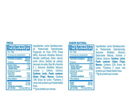 Yoghurt Griego Yoplait 12 pzas de 120 g - .