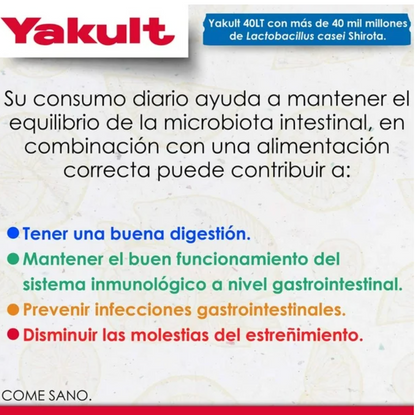 Producto Fermentado Yakult 40 LT 25 pzas de 80 ml c/u -.