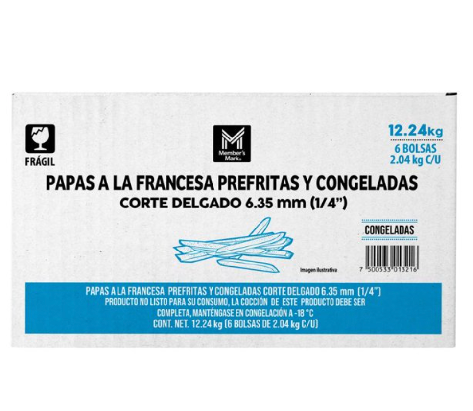 Papas a la Francesa Corte Delgado Member's Mark 12.24 kg - .