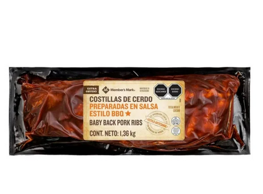Costillas de Cerdo BBQ Member's Mark 1.36 kg - .