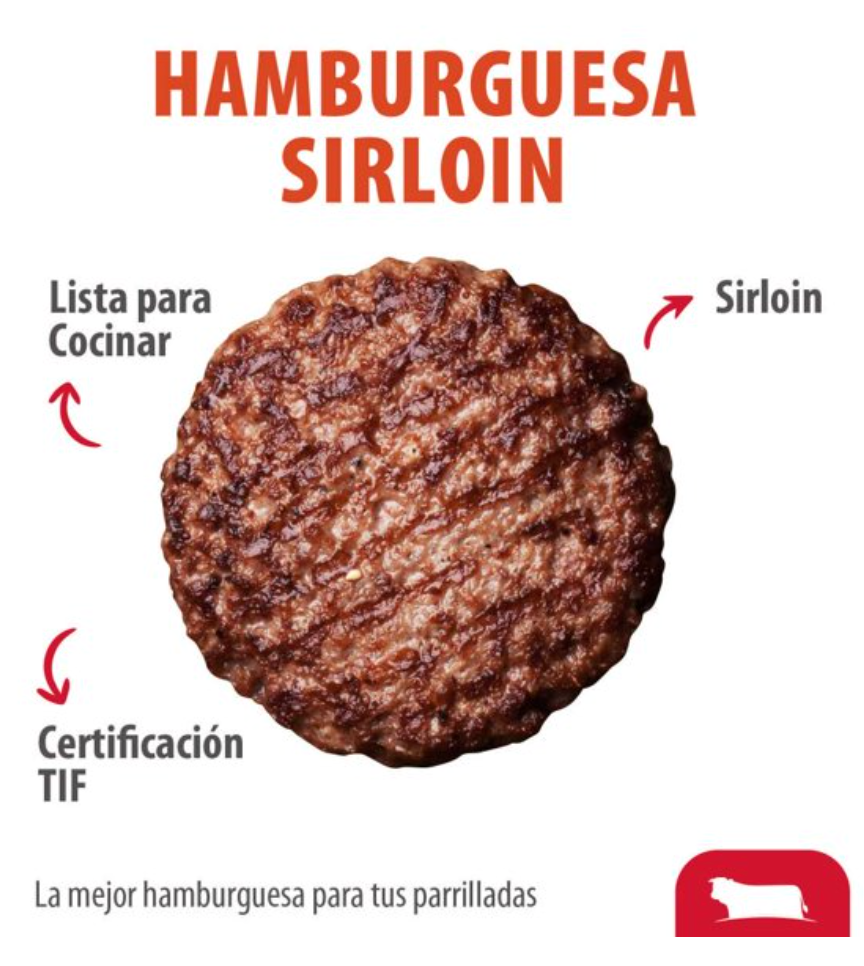 Carne Moldeada para Hamburguesa Bachoco Sirloin 2.4 Kg - .