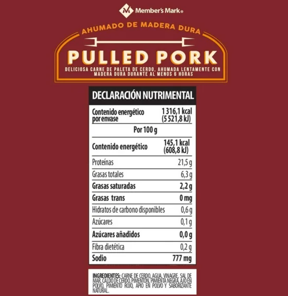 Pulled Pork Member's Mark 907 g - .