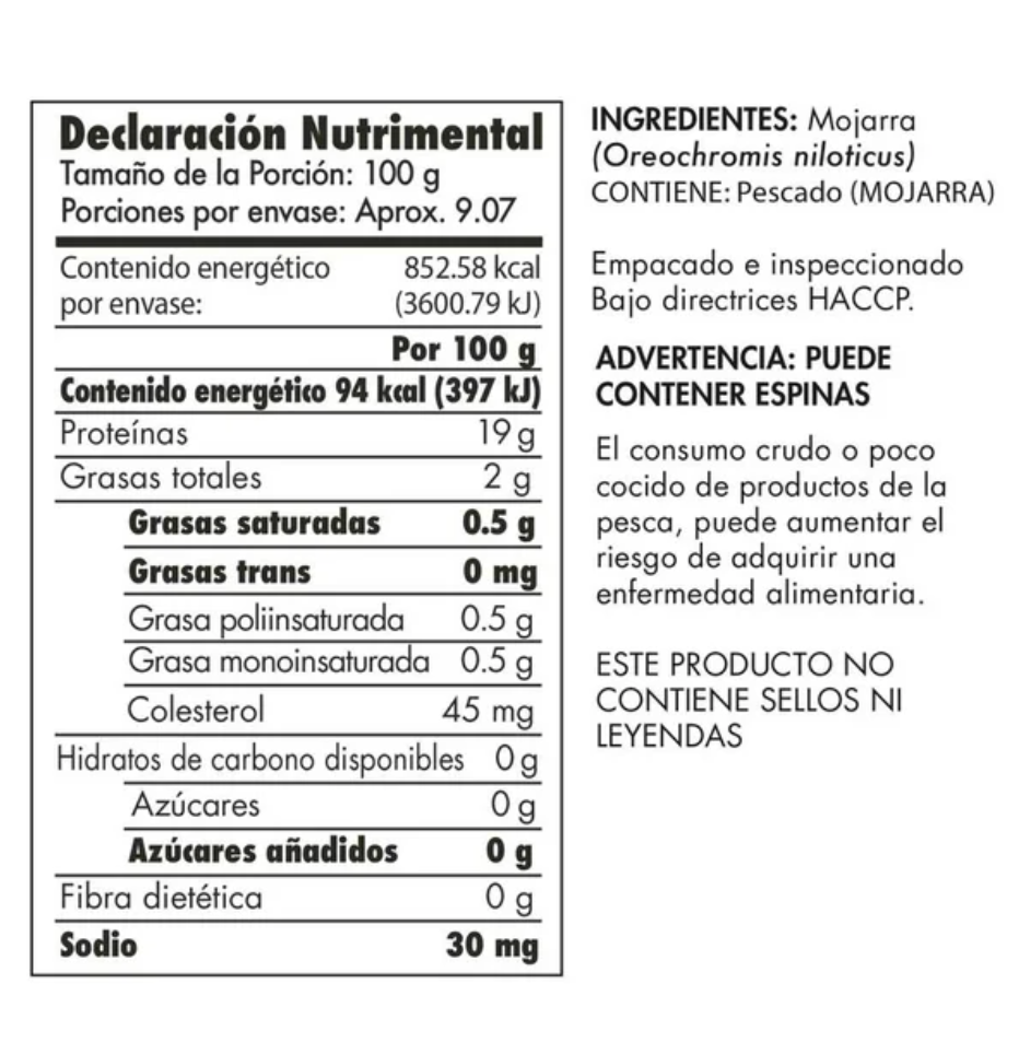 Fajitas de Pescado Producto de mexico 907 gr - .