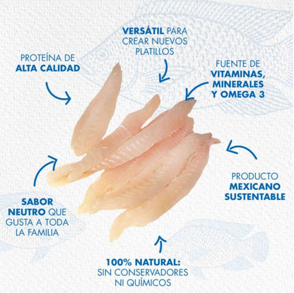 Fajitas de Pescado Producto de mexico 907 gr - .