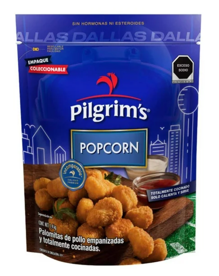 Popcorn de Pechuga de Pollo Pilgrim's 1.4 Kg - .