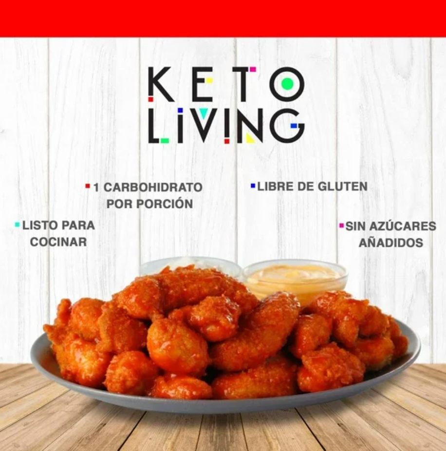 Boneless y Filetitos de Pollo Keto Living en Salsa Búfalo 700 g - .