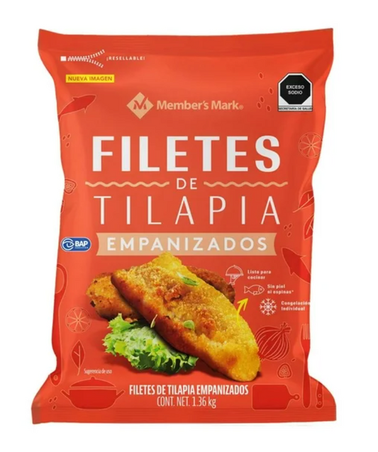 Filete de Tilapia Member's Mark Empanizado 1.36 Kg - .
