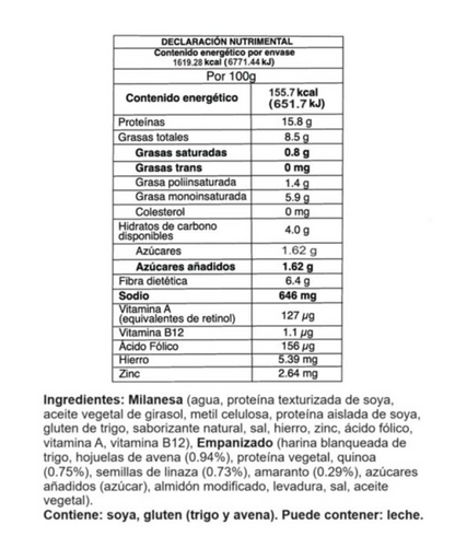 Milanesa Hecha a Base de Vegetales Not Co Not Chicken 1.04 kg - .