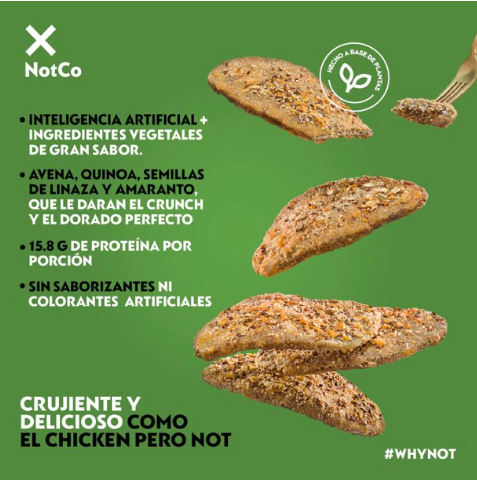 Milanesa Hecha a Base de Vegetales Not Co Not Chicken 1.04 kg - .