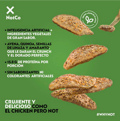 Milanesa Hecha a Base de Vegetales Not Co Not Chicken 1.04 kg - .