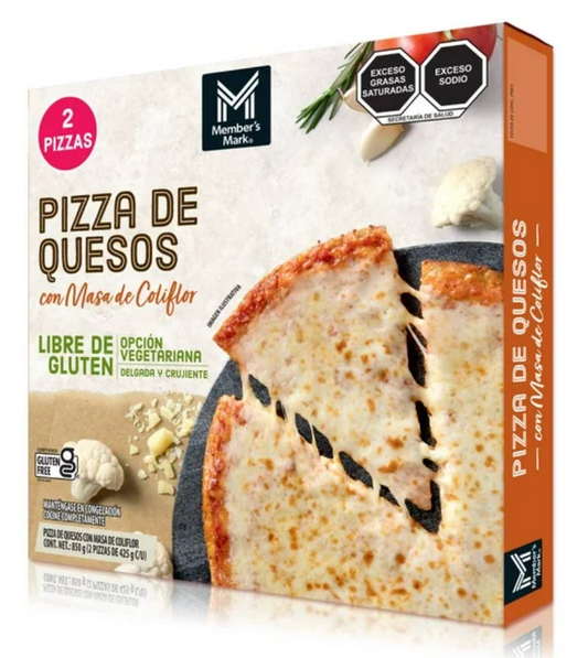 Pizza de Quesos Member's Mark con Masa de Coliflor 2 pzas de 425 g c/u - .