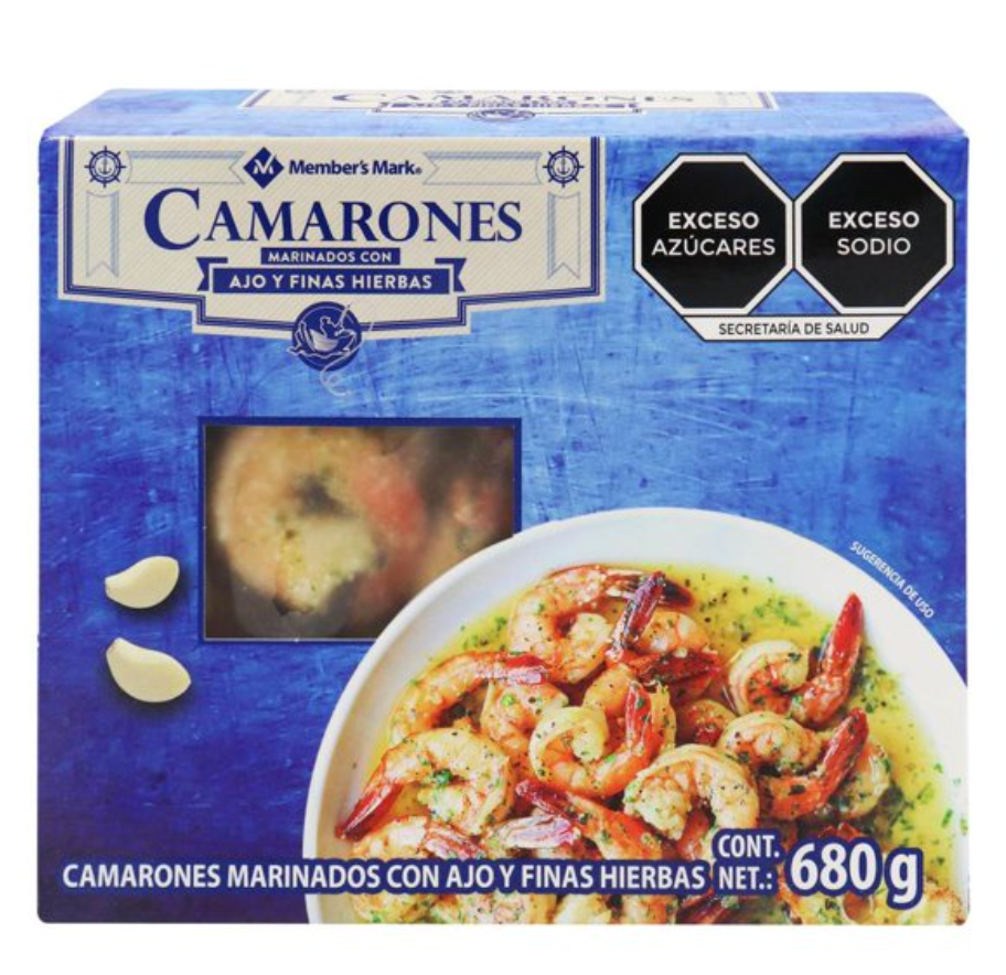 Camarones Marinados Member's Mark con Ajo y Finas Hierbas 680 gr - .