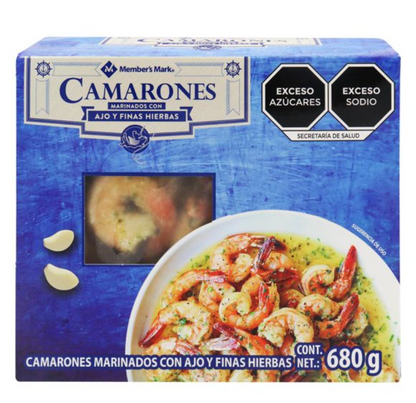Camarones Marinados Member's Mark con Ajo y Finas Hierbas 680 gr - .