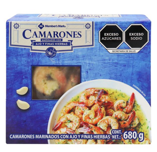 Camarones Marinados Member's Mark con Ajo y Finas Hierbas 680 gr - .