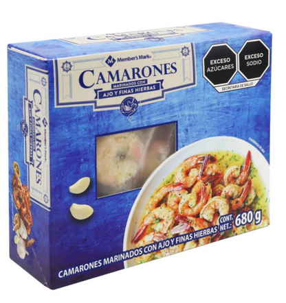 Camarones Marinados Member's Mark con Ajo y Finas Hierbas 680 gr - .