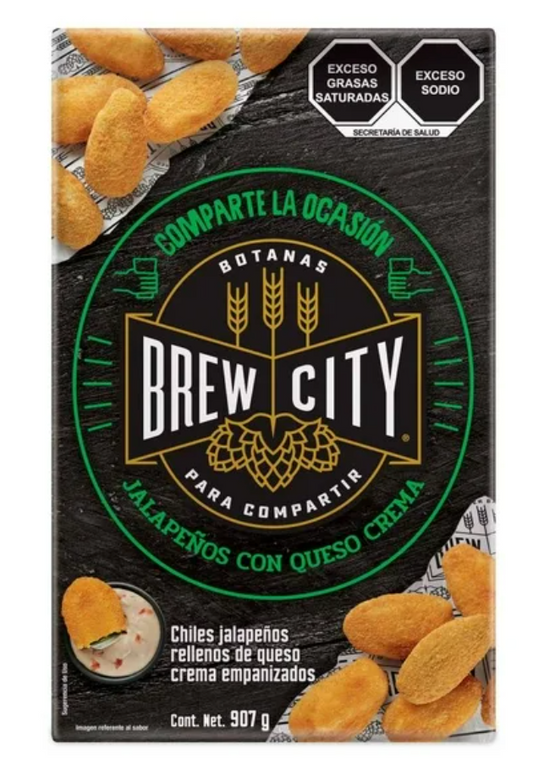 Jalapeños con Queso Crema Brew City 907 gr - .