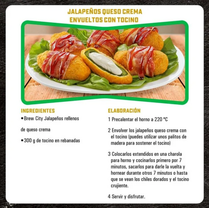 Jalapeños con Queso Crema Brew City 907 gr - .