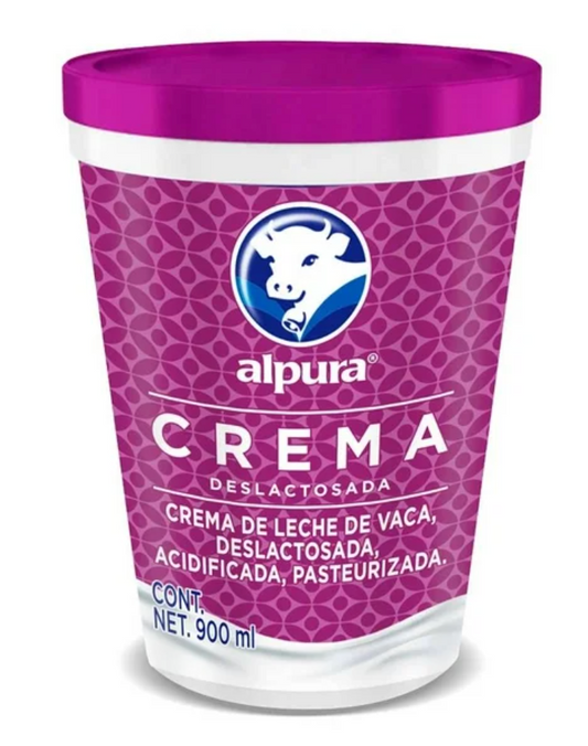 Crema Ácida Alpura Deslactosada 900 ml - .