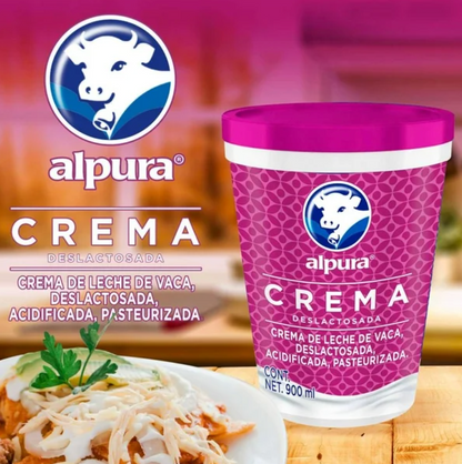 Crema Ácida Alpura Deslactosada 900 ml - .