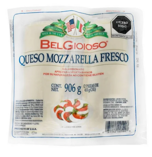 Queso Mozzarella Fresco BelGioioso 906 g - .