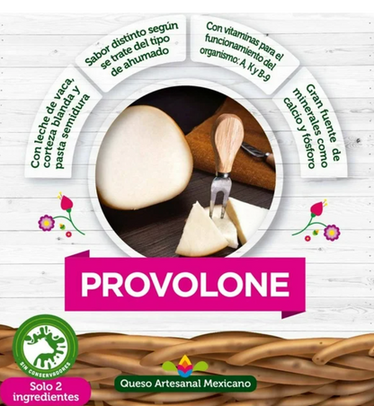 Queso Provolone Booli Ahumado con Paja de Avena 1 kg - .