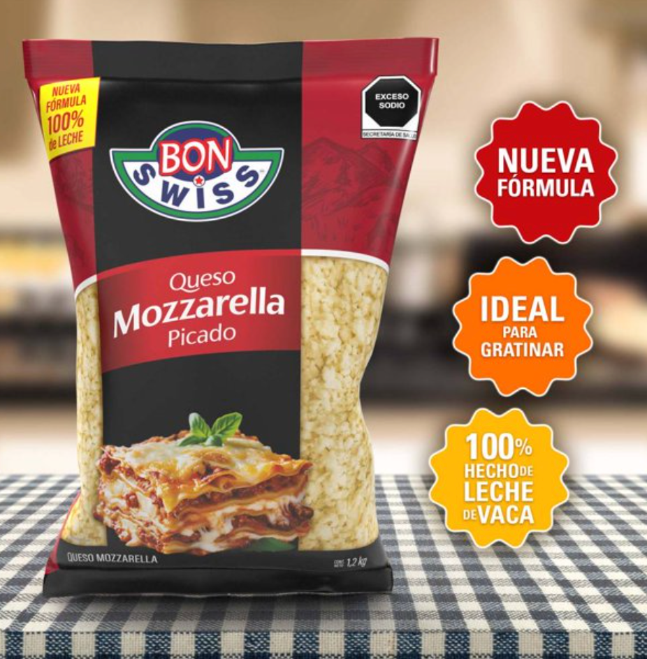 Queso Mozzarella Bon Swiss 1.2 kg - .