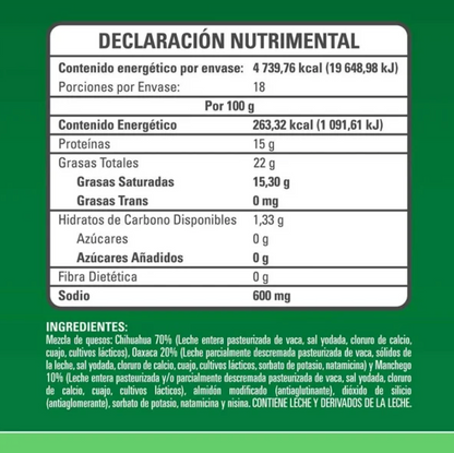 Queso Pizzero Esmeralda 1.8 kg - .