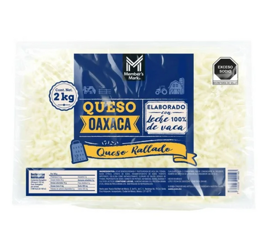 Queso Oaxaca Member's Mark Rallado 2 Kg - .