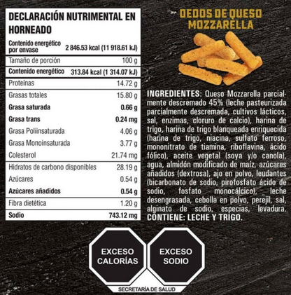 Dedos de Queso Mozarella Brew City 907 gr - .
