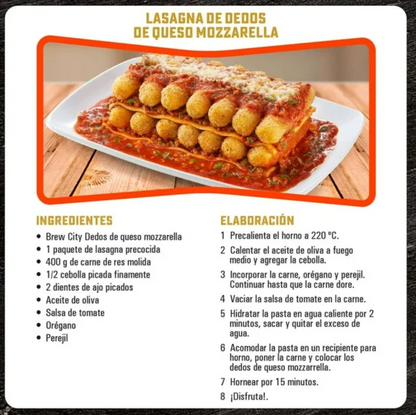 Dedos de Queso Mozarella Brew City 907 gr - .