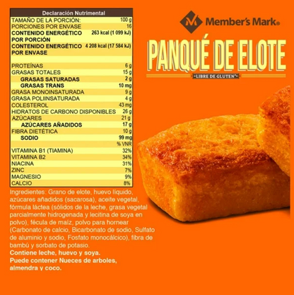 Panqué de Elote Member's Mark 16 Piezas - .