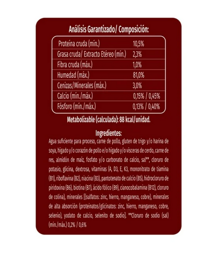 Alimento Húmedo para Perro Dog Chow PURINA Adultos Minis y Pequeños con Carne 20 pzas 100 g c/u - .