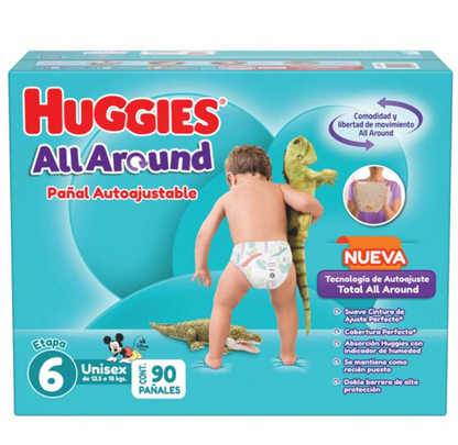 Pañales Huggies All Around Etapa 6 Unisex 90 pzas - .