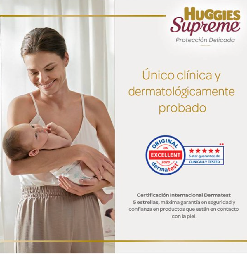 Pañales Huggies Supreme SUPREME Protección Delicada Etapa 5 90 pzas - .