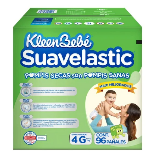 Pañales KLEENBEBE Suavelastic Grande 96 piezas - .