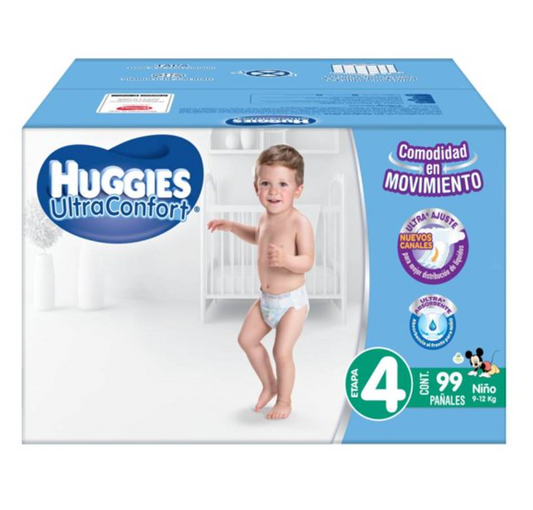 Pañales Etapa 4 Huggies Ultraconfort Niño 99 pzas - .
